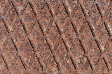 Metall Oberfläche mit Rost und Rautenmuster als Hintergrund