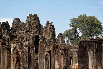 Spires of Bayon Temple in Angkor Thom, Siem Reap, Cambodia