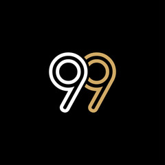Number 99, logo icon design template vector. - obrazy, fototapety, plakaty