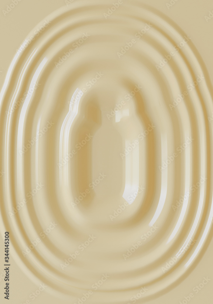 Poster minimal background for soft and smooth concept. round cream ripple surface background. 3d rendering 