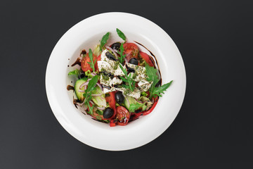 Fresh summer salad on a table. Healthy food concept.