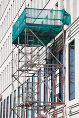 Baugerüst, Hausfassade, Bürogebäude, Fensterfront, Bremen, Deutschland, Europa