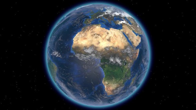 Beautiful planet Earth in space against the background of stars. 3d rendering. Elements of this video furnished by NASA.