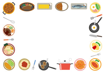 料理　調理道具　フレーム　飾り枠