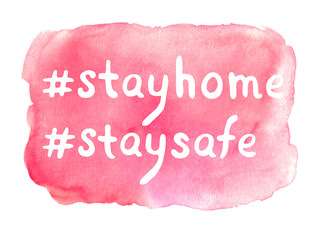Watercolor lettering on theme of quarantine, self-isolation times and coronavirus prevention. Phrase for social networks, flyers, stickers, typography poster