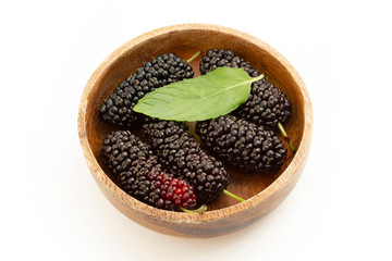 fresh and ripe mulberries background