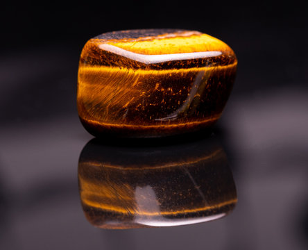 Polished tiger-eye stone