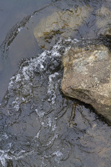 rough water near a river boulder