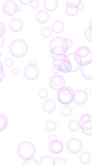 Pink colored background with purple bubbles. Wallpaper, texture purple balloons. 3D illustration