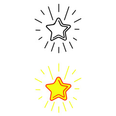 Shiny star vector icon. best illustration sign. first symbol. reward logo.