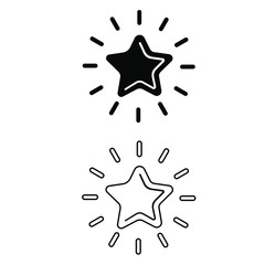 Shiny star vector icon. best illustration sign. first symbol. reward logo.