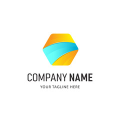 Colorful Polygon Logo Design vector Illustration 