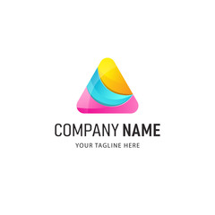 Colorful triangle logo design. Abstract logo vector illsutration