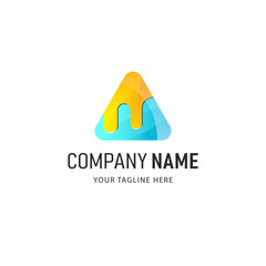 Colorful triangle logo design. Abstract logo vector illsutration