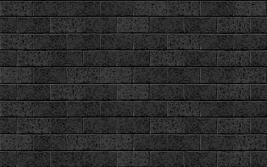 Realistic Vector brick wall seamless pattern. Black textured brick background for print, paper, design, decor, photo background texture