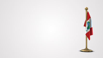 Cumberland Head realistic 3D flag illustration on golden flagpole.