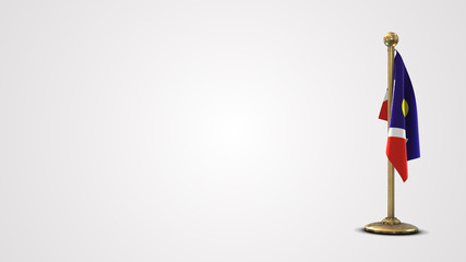 Denver Colorado realistic 3D flag illustration on golden flagpole.