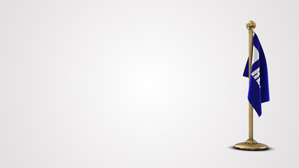 Reno realistic 3D flag illustration on golden flagpole.