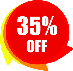 35% off red discount label