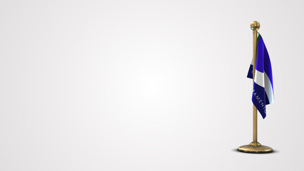 Sacramento realistic 3D flag illustration on golden flagpole.