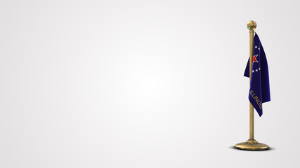 Springfield Illinois realistic 3D flag illustration on golden flagpole.