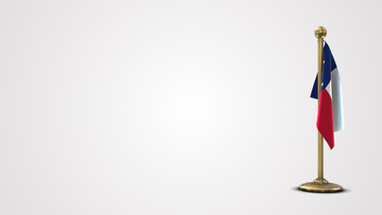 Wake Island realistic 3D flag illustration on golden flagpole.