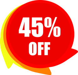 45% off red discount label