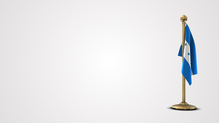 Honduras realistic 3D flag illustration on golden flagpole.