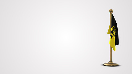 Baden-Wuerttemberg realistic 3D flag illustration on golden flagpole.