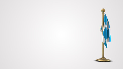 Bavaria realistic 3D flag illustration on golden flagpole.