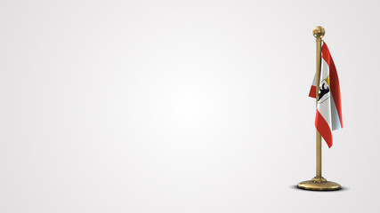 Berlin realistic 3D flag illustration on golden flagpole.