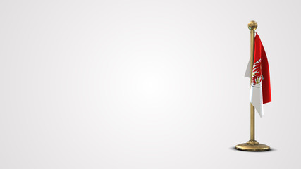 Brandenburg realistic 3D flag illustration on golden flagpole.