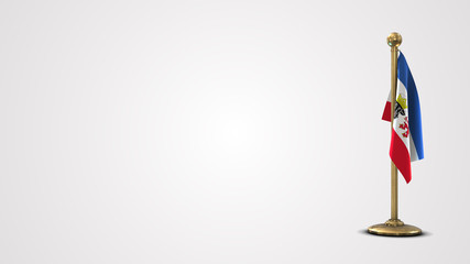 Mecklenburg-Western Pomerania realistic 3D flag illustration on golden flagpole.