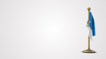 Francotenois realistic 3D flag illustration on golden flagpole.