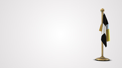 Levis realistic 3D flag illustration on golden flagpole.