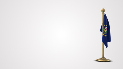 Lieutenant-Governor Of Manitoba realistic 3D flag illustration on golden flagpole.