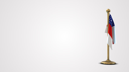 Amazonas realistic 3D flag illustration on golden flagpole.