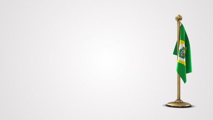 Ceara realistic 3D flag illustration on golden flagpole.