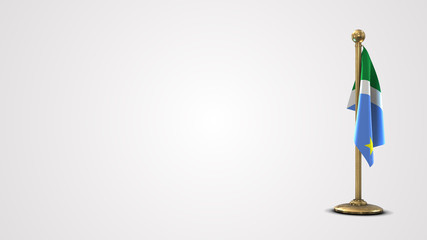 Mato Grosso Do Sul realistic 3D flag illustration on golden flagpole.