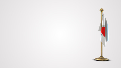 Minas Gerais realistic 3D flag illustration on golden flagpole.