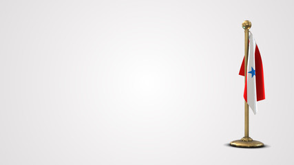 Para realistic 3D flag illustration on golden flagpole.