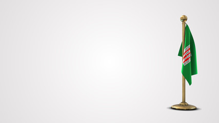 Umbria realistic 3D flag illustration on golden flagpole.