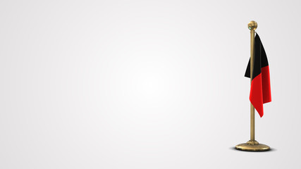 Valle D Aosta realistic 3D flag illustration on golden flagpole.