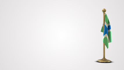 Severn Cross realistic 3D flag illustration on golden flagpole.