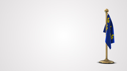 Sussex realistic 3D flag illustration on golden flagpole.