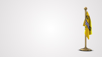 Western Isles Council realistic 3D flag illustration on golden flagpole.