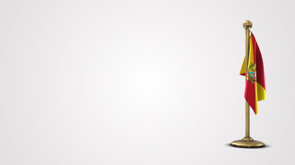 Aragua Venezuela realistic 3D flag illustration on golden flagpole.