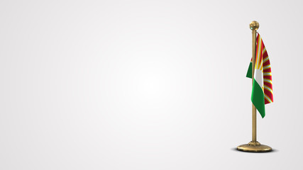 Lara Venezuela realistic 3D flag illustration on golden flagpole.