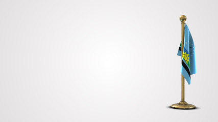 Monagas Venezuela realistic 3D flag illustration on golden flagpole.