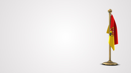 Burgenland realistic 3D flag illustration on golden flagpole.